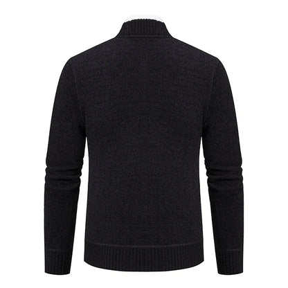 2023 Knitwear Spring and Autumn Men's Stand-up Collar Thick Warm Cardigan Sweater Winter Loose Casual Coat
