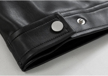 Spring Autumn Cool Luxury Short Black Soft Light Pu Leather Jacket Men Zipper Casual Mens Jackets and Coats Fashion