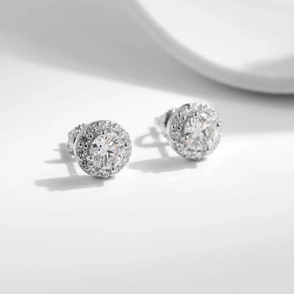 1.00CT Moissanite Earrings For Women 925 Sterling Silver Classic Round Prong Setting D Color Lab Diamonds Wedding Jewelry