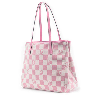 Lady Shoulder Bag Denim Checkerboard Design Light Luxury Large Capacity Simple Trendy Cool Texture Daily Commute Handbag