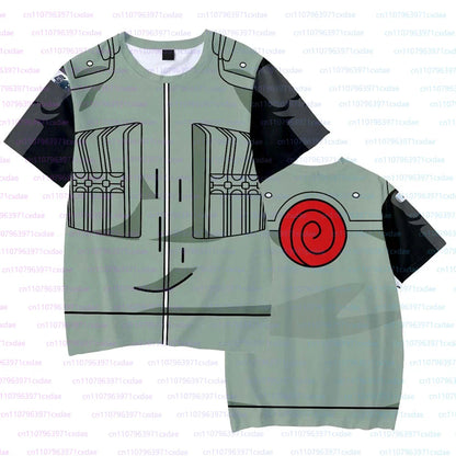 Kakashi Sasuke Anime Summer Boys Short Sleeve T-Shirt Men Cosplay Naruto Character 3D Print Fashion Short Sleeve Tops