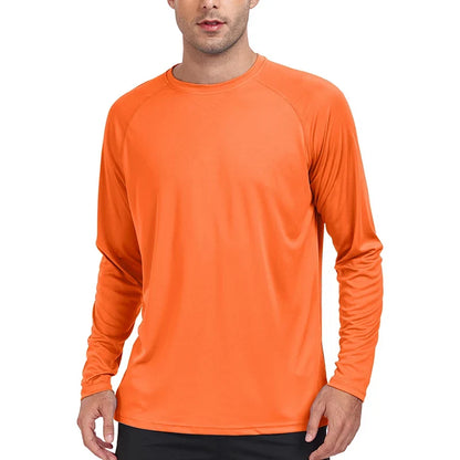 Nheals UPF 50+ Long Sleeve T-shirt Men's UV Sun Protection Quick Dry Breathable Sunscreen T-shirt Hiking Fish Performance Tops
