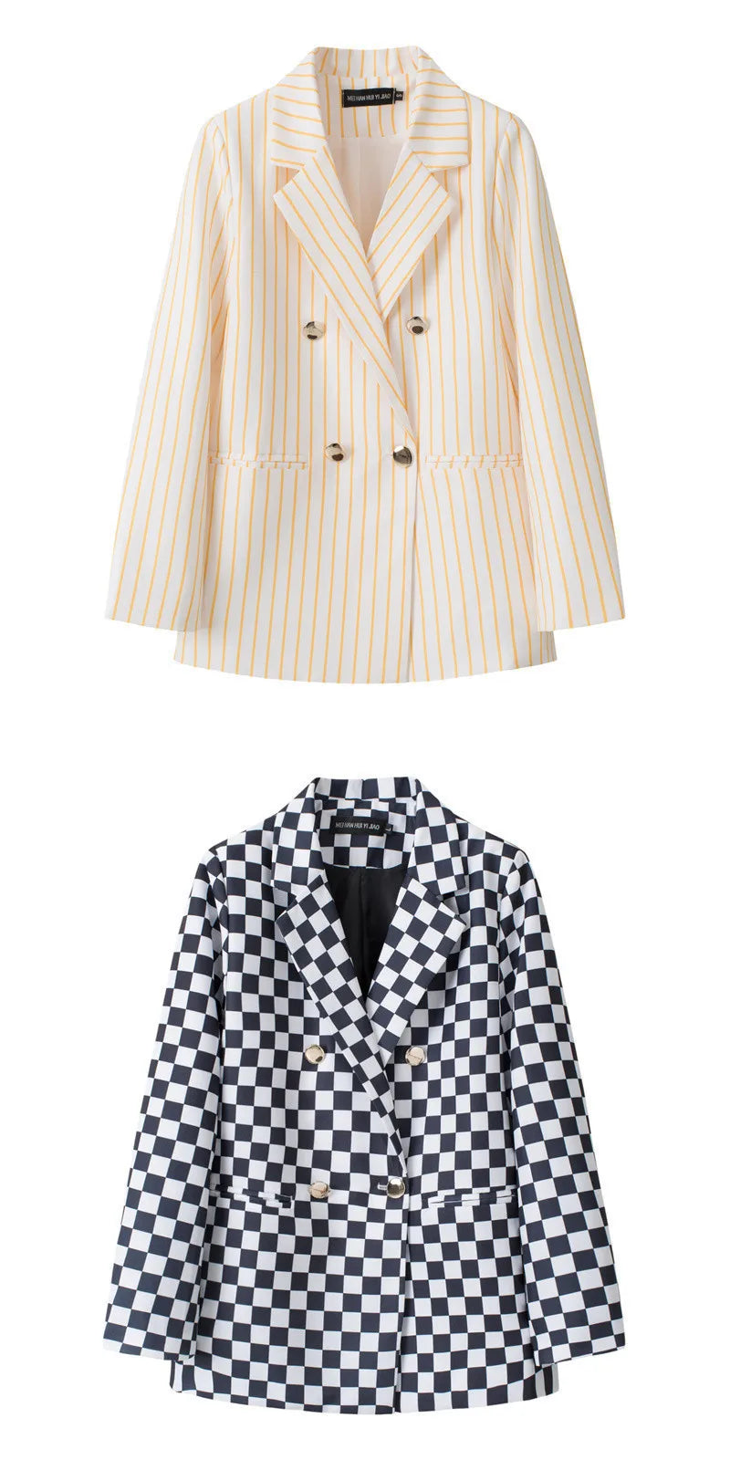 Casual Plaid Women's Suit Jacket Spring Autumn New Style Large Size Street Style Top Quality Polyester Commute Style Fashionable