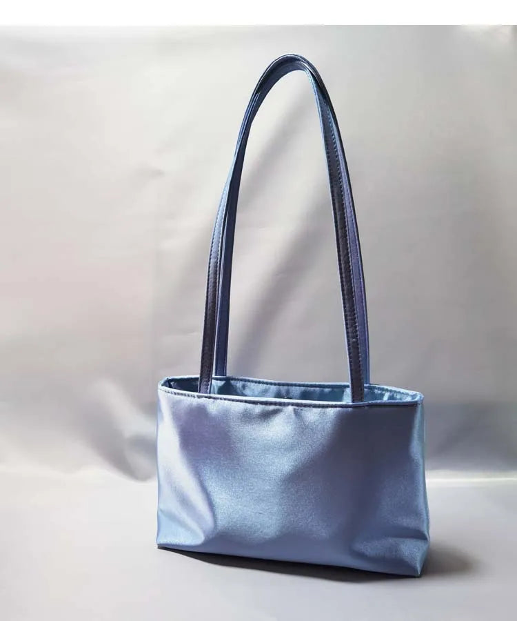 Luxury Silk Women's Shoulder Bag Square Underarm Handbag Contrasting Color Macaron Commuter Tote by Famous Brand