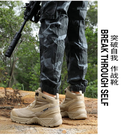 Men's Boot Combat Mens Ankle Boot Tactical Boot Male Shoes Work Safety Shoes Motocycle Boots Men Outdoor Hiking Shoes