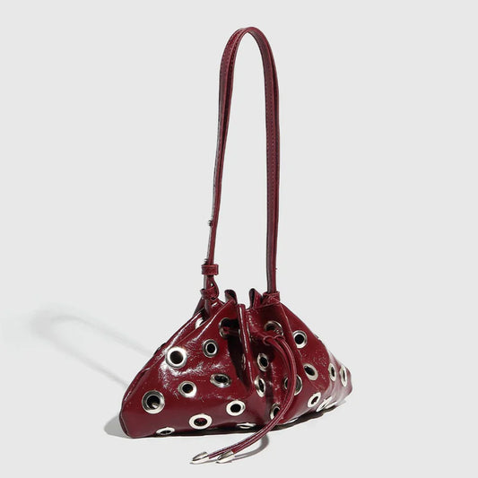 Hollow Rivet Designer Shoulder Bag Designer Luxury Bags Women 2025 Drawstring Bucket Bags High Quality Handbags Mini Purses Chic