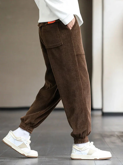 Pants Men Loose Fit Baggy Sweatpants Casual Fashion Streetwear Trend Autumn Winter Harem Joggers Trouser Male Plus SIze