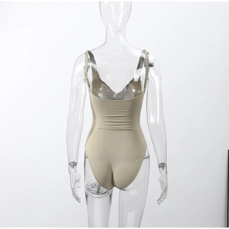 Sexy Tight Corsets Women's Bodysuit Sleeveless V-Neck Zipper Lady Playsuits 2026 Spring Summer Female Slim Backless Romper