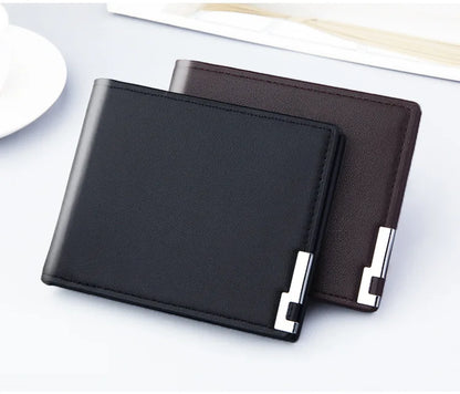 Short Men Wallets Card Holder Photo Holder Slim Male Print Wallet High Quality PU Leather Money Bag New Kpop Small Men's Purse