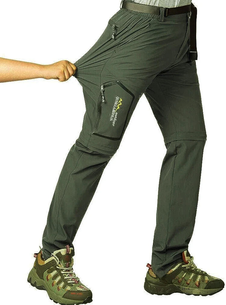 Mens Hiking Pants Convertible Lightweight Quick Dry Zip Off Fishing Safari Camping Travel Boy Scout Pants