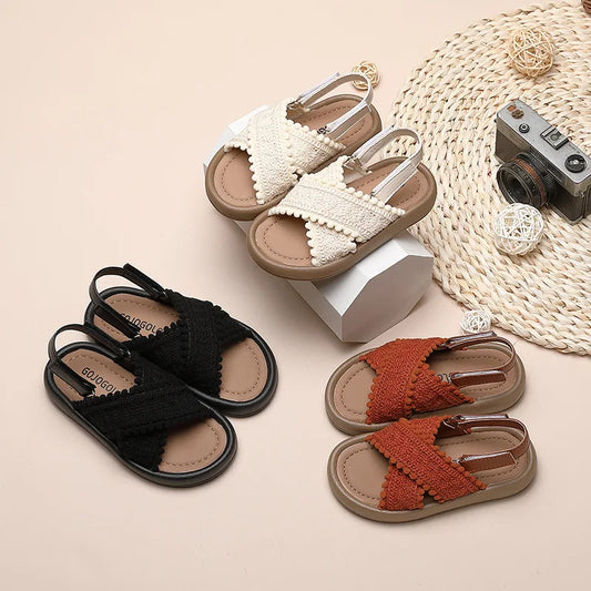 Girl Summer Sandals Classic Fashion Ethnic Style Kids Beach Sandals Fashion Open-toe Versatile Children Non-slip Causal Shoes