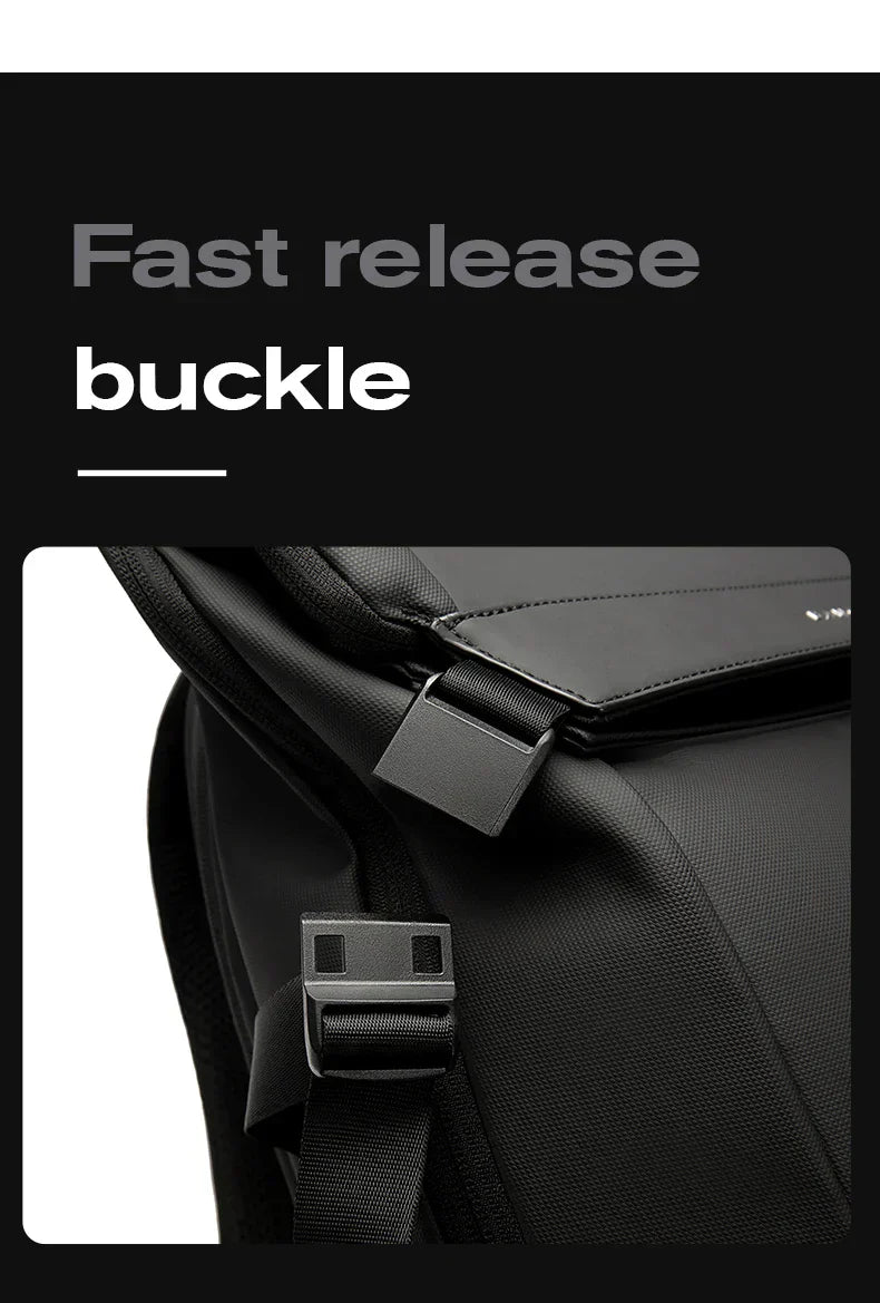 Men Fashion Backpack 15.6 inch Multifunctional Waterproof Backpack Daily Travel Bag Casual School Rucksack with Buckle
