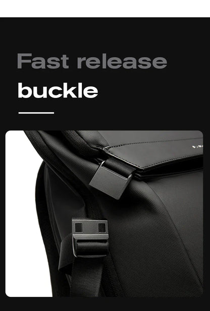 Men Fashion Backpack 15.6 inch Multifunctional Waterproof Backpack Daily Travel Bag Casual School Rucksack with Buckle