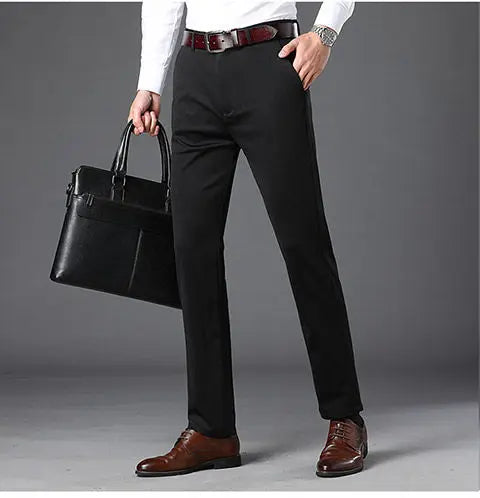 Fashion Men Business Suit Pants Korean Spring Summer Streetwear Male Clothes New Office Casual Solid Loose Straight Trousers 40