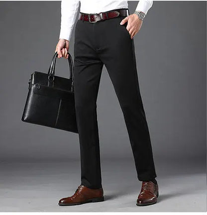 Fashion Men Business Suit Pants Korean Spring Summer Streetwear Male Clothes New Office Casual Solid Loose Straight Trousers 40