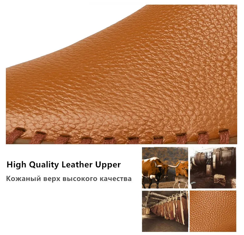 New Summer Breathable Men Loafers Handmade Leather Men's Driving Shoes Luxury Brand Flat Casual Shoes Soft Breathable Men Shoes