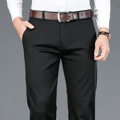 2023 Spring New Men's Bamboo Fiber Casual Pants Classic Style Business Fashion Khaki Stretch Cotton Trousers Male Brand Clothes