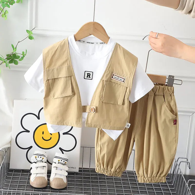 New Summer Baby Clothes Suit Children Boys Girls Gentleman T Shirt Shorts 2Pcs/Set Toddler Casual Clothing Infant Kids Tracksuit