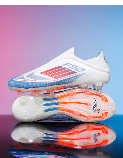 New Men Football Boots Long Spikes Ultralight Match Breathable Indoor Sneakers Soccer Shoes Cleats TF Training Drop Shipping