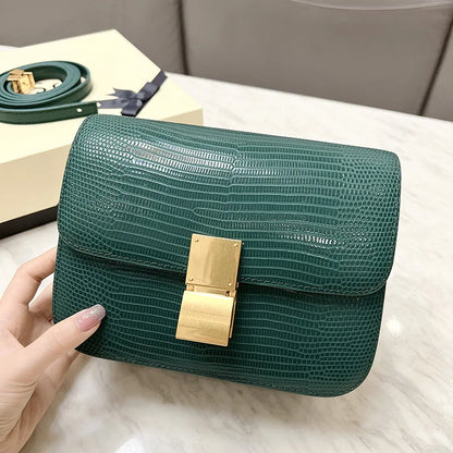 New Women Small Box Bag Single Shoulder Handbag Solid Fashion Brand Cow Split Leather Flap Tofu Bags Ladies Sling Messenger Bag