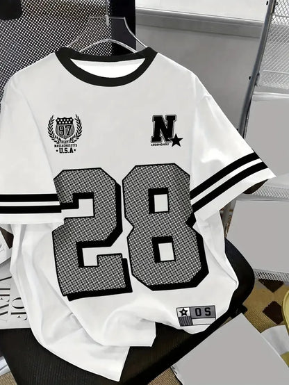 2025 Summer New Men's T-shirt breathable casual sporty digital print outdoor street men's wear
