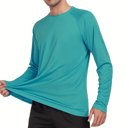 Nheals UPF 50+ Long Sleeve T-shirt Men's UV Sun Protection Quick Dry Breathable Sunscreen T-shirt Hiking Fish Performance Tops