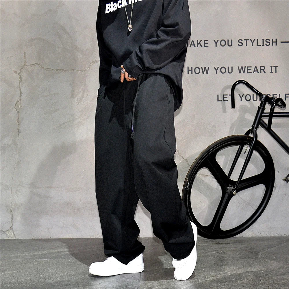 Japanese Vintage Casual Baggy Pants Mens Clothing High Quality Trend Straight Pants Fashion Loose Trousers Streetwear Pants Male