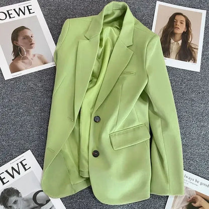 Coats for Women Solid Loose Blazer Woman Spring Autumn Jacket Korean Luxury Clothing In Promotion Outdoor Modern Bags Outerwears