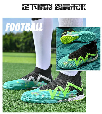 Men New TF Football Boots Society Indoor Original Top Quality Non Slip Male Soccer Shoes Sneakers Ultralight Breathable Ankle