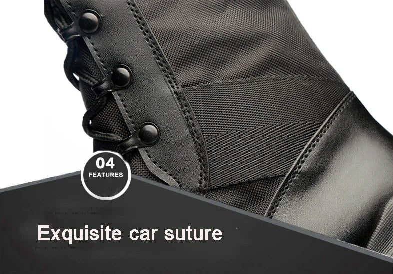 Men Ankle Work Boots Combat Shoes Super Light Tactics Boots Desert Shoes Breathable Boots Black High Top Men's Shoes
