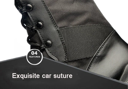 Men Ankle Work Boots Combat Shoes Super Light Tactics Boots Desert Shoes Breathable Boots Black High Top Men's Shoes