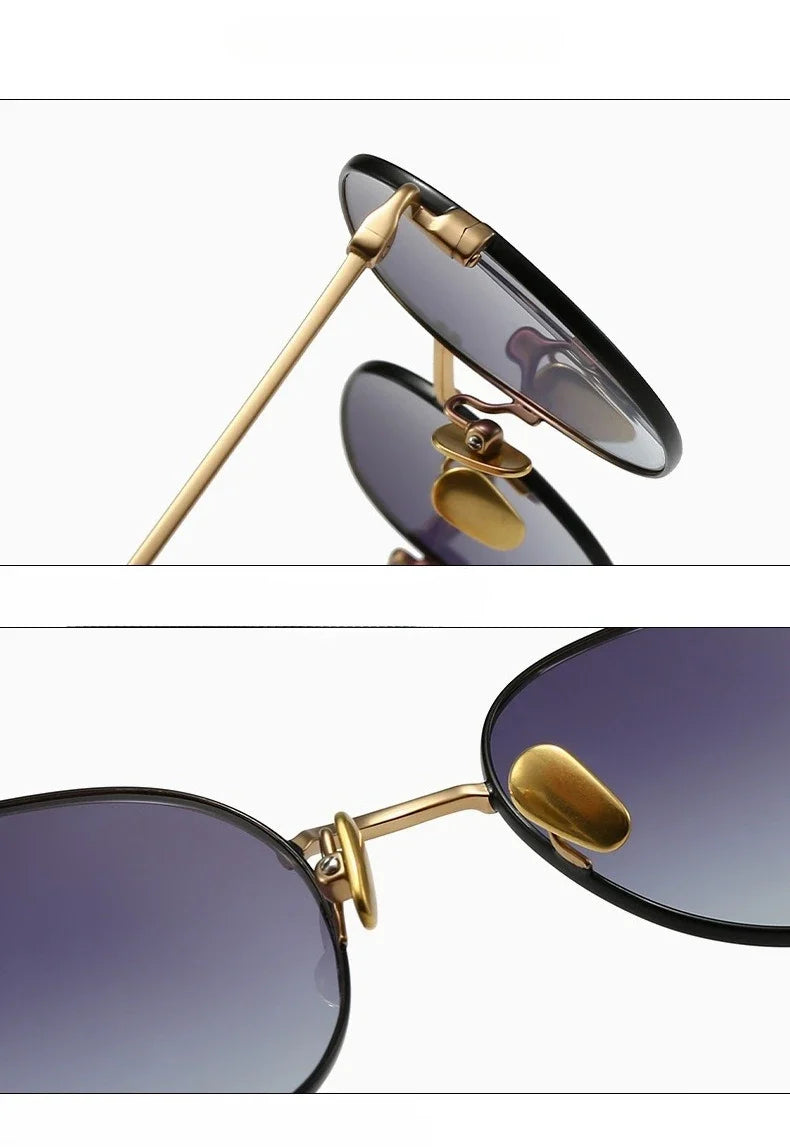 Pure Titanium Ultra Light  Round Women Sunglasses Fashion Outdoor Sports UV400 Men Sunglasses Can Be Paired Prescription Lenses