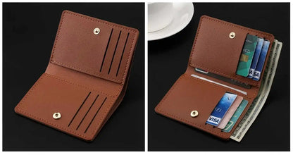 Homefish Petit portefeuille en cuir PU de couleur unie pour femme, sac à main court simple avec boutons, porte-cartes de crédit ultra fin, porte-monnaie