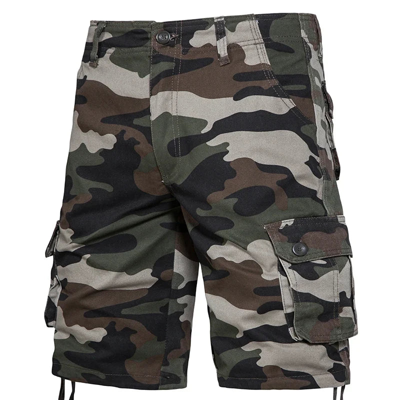 Men's Camo Shorts Summer Casual Half Pants Camouflage Outdoor Sports Short Pants Side Pocket Cotton Breathable Shorts
