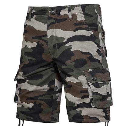 Men's Camo Shorts Summer Casual Half Pants Camouflage Outdoor Sports Short Pants Side Pocket Cotton Breathable Shorts