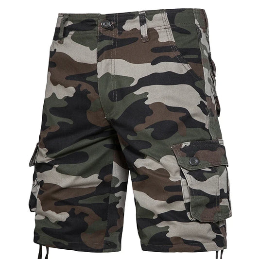 Men's Camo Shorts Summer Casual Half Pants Camouflage Outdoor Sports Short Pants Side Pocket Cotton Breathable Shorts