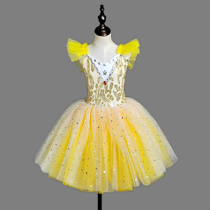 Children's Ballet Skirt Dance Girls Dress Tutu Performance Costume Flower Princess Ballet Girl Clothing Vestidos Kids Ballerine