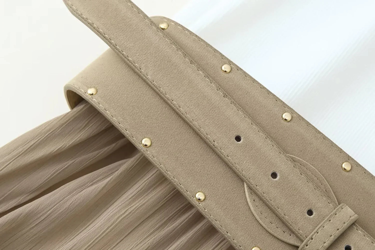 Women's Spring/Summer New Product Versatile Sleeveless Round Neck with Belt Stacked Splicing Tank Top Dress
