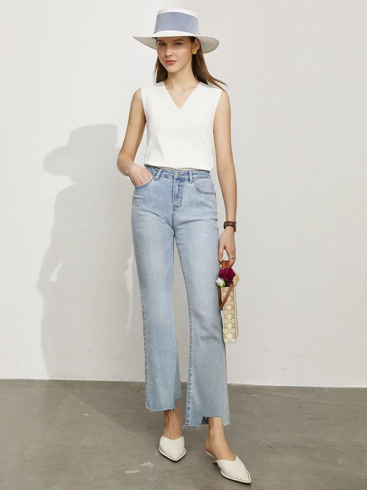 Minimalism Vests for Women 2023 Summer New Simple Versatile Hyperbola V-neck Slim Underlay Top Crop Tops Tank Top 12342277