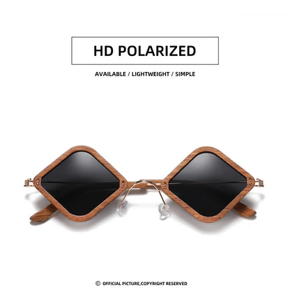 Wooden Aduit Sunglasses Brazilian rosewood Handmade Polarized Glasses Mirror Coating Lenses Eyewear With Gift Box 2105