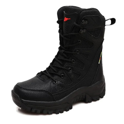 New High Top Men's Shoes Waterproof Winter Boots Warm Plush Snow Boots Men Lace Up Casual Anti-Slip Ankle Footwear 36-46
