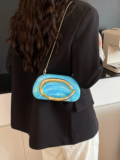 Women's Sealed Box Shaped Acrylic Clutch Fashion Dinner Wedding Party Handbag Elegant Luxury Designer Crossbody Shoulder Bag