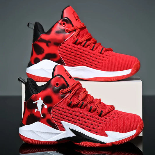 A pair of children's four-season high-top mesh basketball shoes, wear-resistant and comfortable sneakers, size 30-40，CT-685
