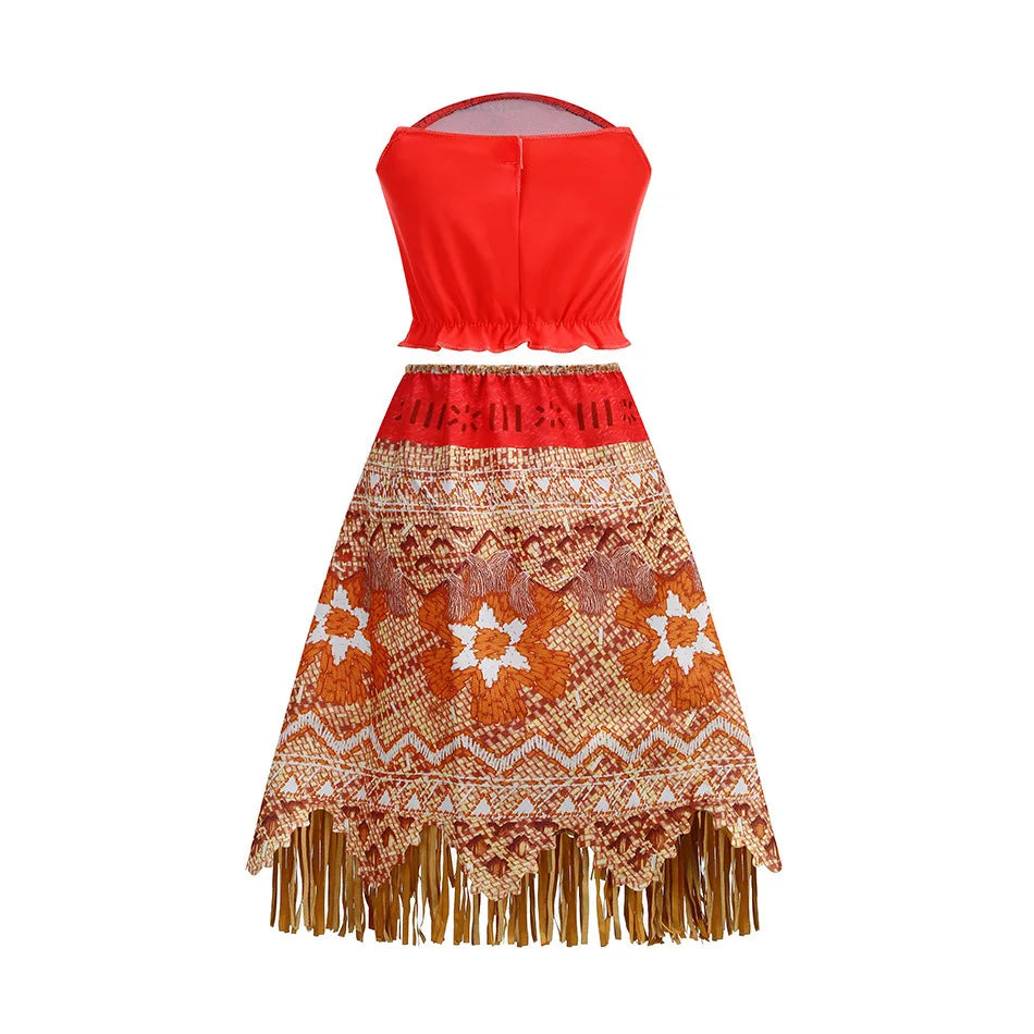 New Movie Moana 2 Girl Dress 2026 Halloween Party Ocean Adventure Costume Princess Clothes Children Vaiana Outfit Dress
