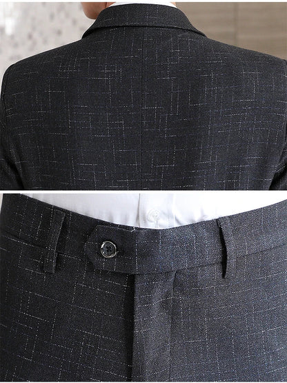 Fashion New (Suit + Trousers) Boutique Business British Dress Casual Party Slim Trend Handsome Two-Piece Suit