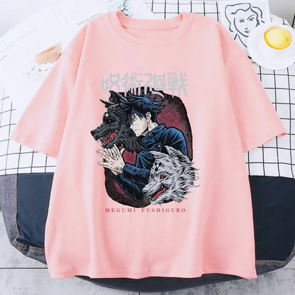Fushiguro Megumi Printed T-shirt Men's Cool Street Loose T-shirt Summer Personalized Y2K Harajuku Shirt  Men T Shirt One Piece