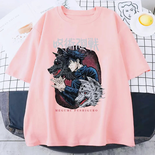 Fushiguro Megumi Printed T-shirt Men's Cool Street Loose T-shirt Summer Personalized Y2K Harajuku Shirt  Men T Shirt One Piece