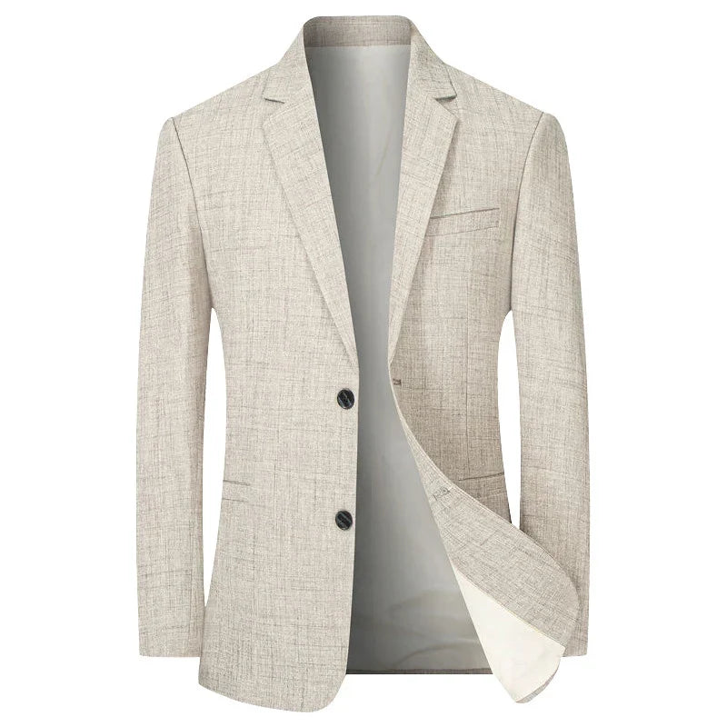 Brand Middle Aged Men Blazers Jacket 2026 Spring Autumn Two Buttons Business Casual Blazer Male Minimalist Mans Clothing