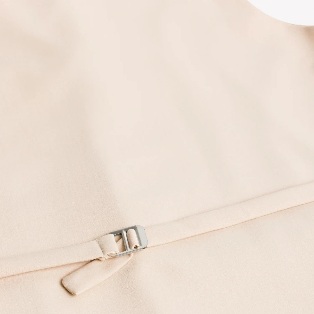 Men Vest Beige With Lapel Solid Single Button Waistcoat For Wedding Birthday Banquet Party Business Daily Casual Men Suit Vest