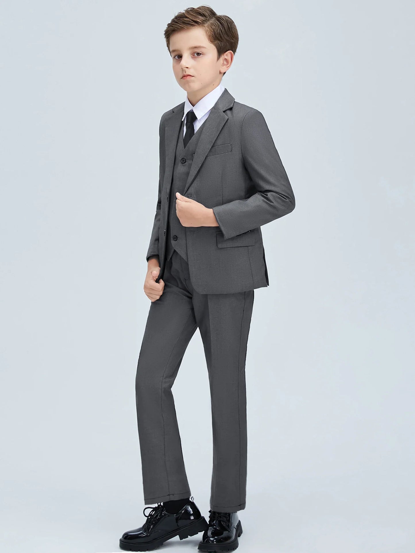 Boys Suits 4-Piece Jacket Vest Pants Tie Random Teen Dress Wedding Performance Prom Formalwear Classic Slim Elegant Age 2-16Y